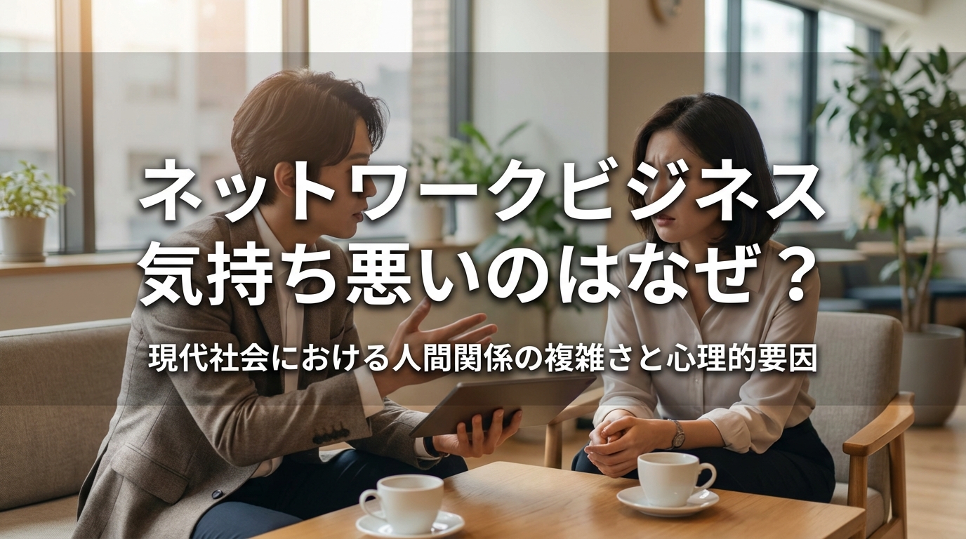 ネットワークビジネス 気持ち悪いのはなぜ？