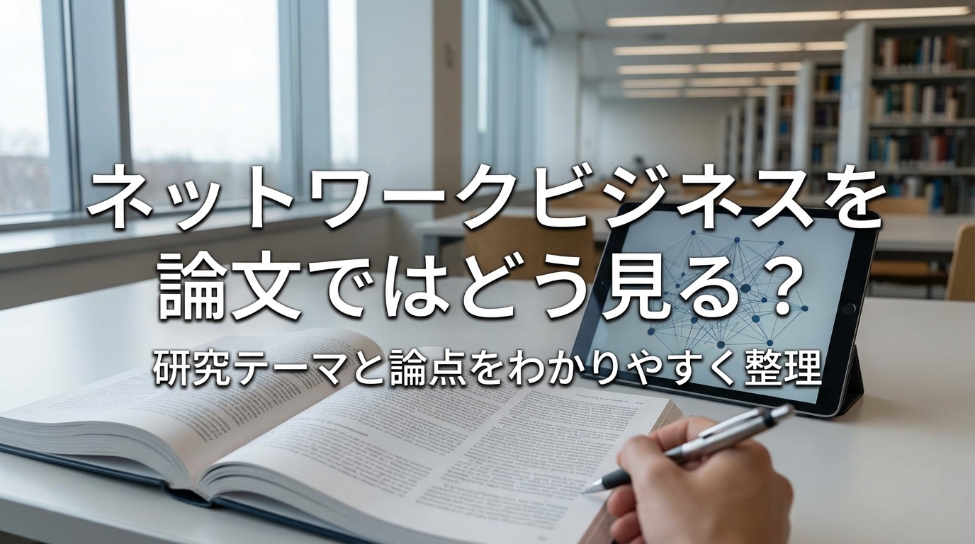 ネットワークビジネスを論文ではどう見る?研究テーマと論点をわかりやすく整理