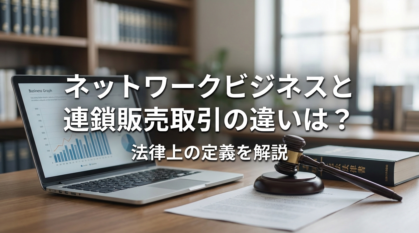 ネットワークビジネスと連鎖販売取引の違いは?法律上の定義を解説