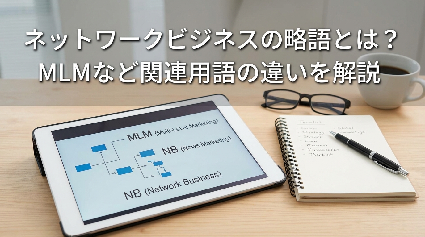 ネットワークビジネスの略語とは？MLMなど関連用語の違いを解説