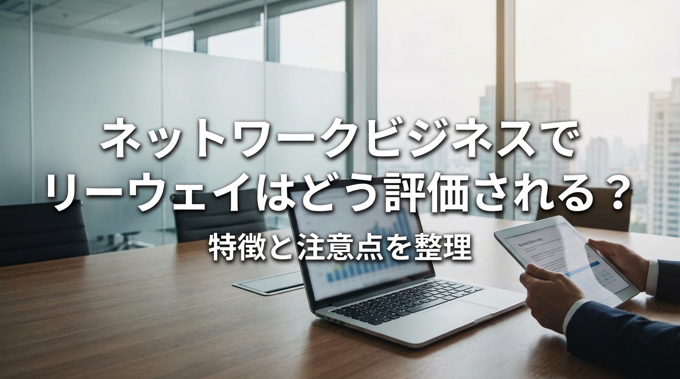 ネットワークビジネスでリーウェイはどう評価される？特徴と注意点を整理