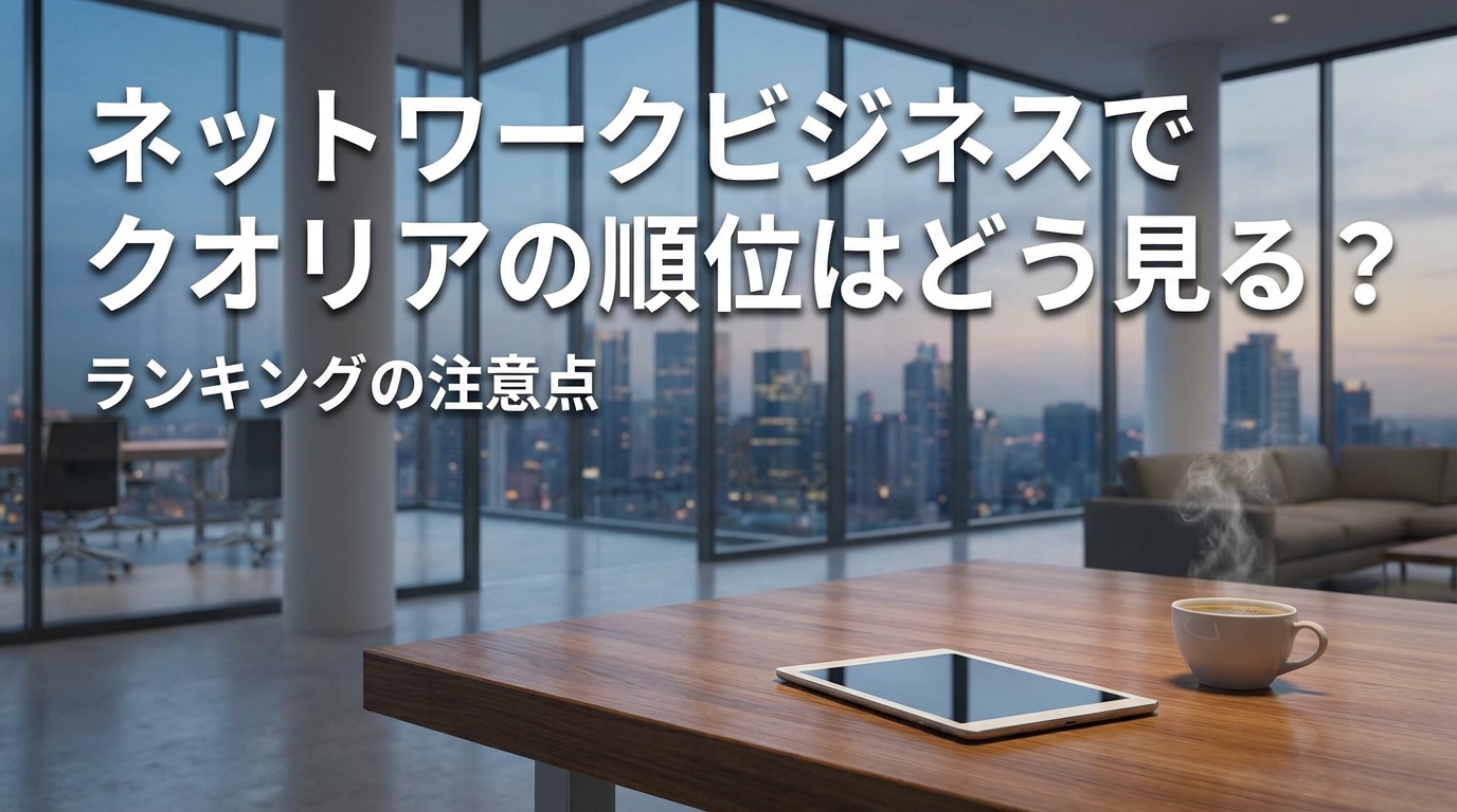 ネットワークビジネスでクオリアの順位はどう見る？ランキングの注意点