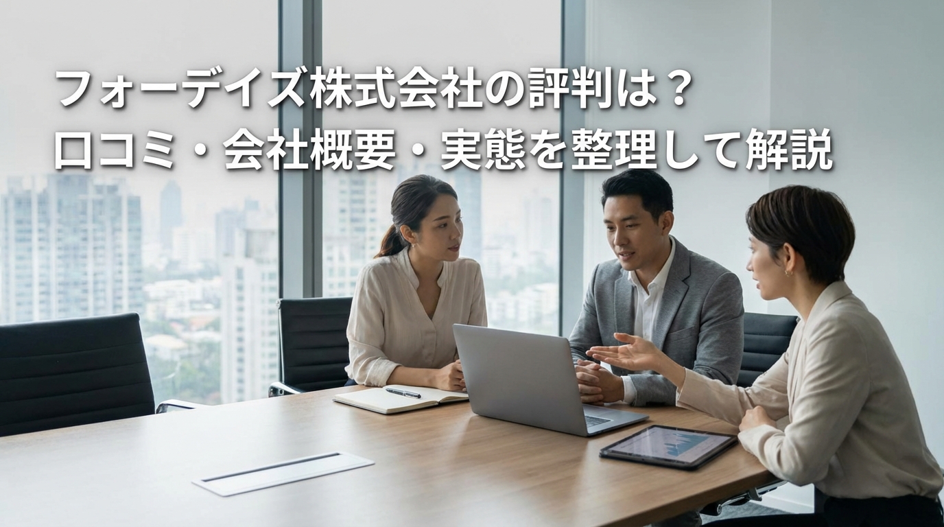フォーデイズ株式会社の評判は?口コミ・会社概要・実態を整理して解説