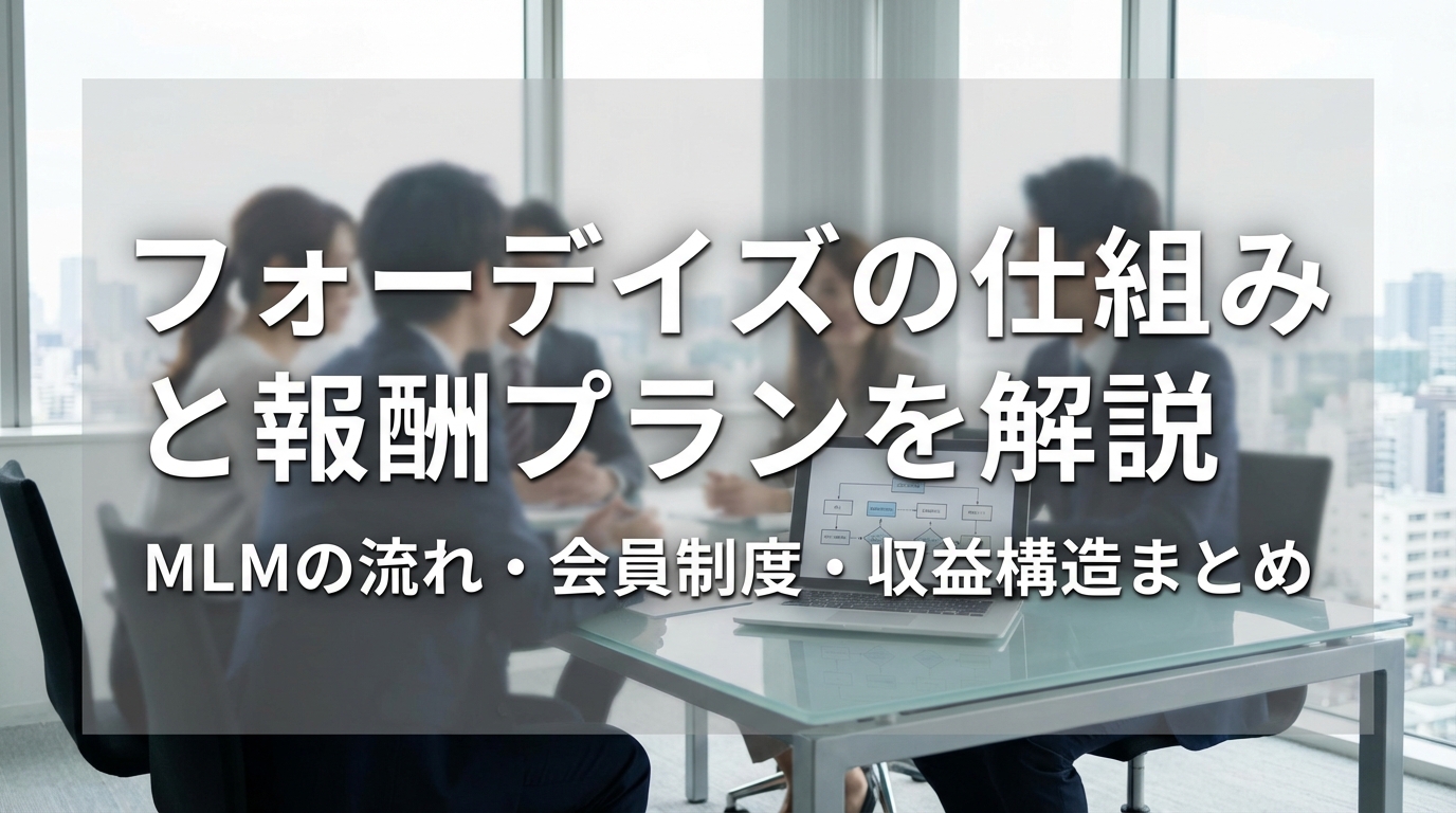 フォーデイズの仕組みと報酬プランを解説｜MLMの流れ・会員制度・収益構造まとめ