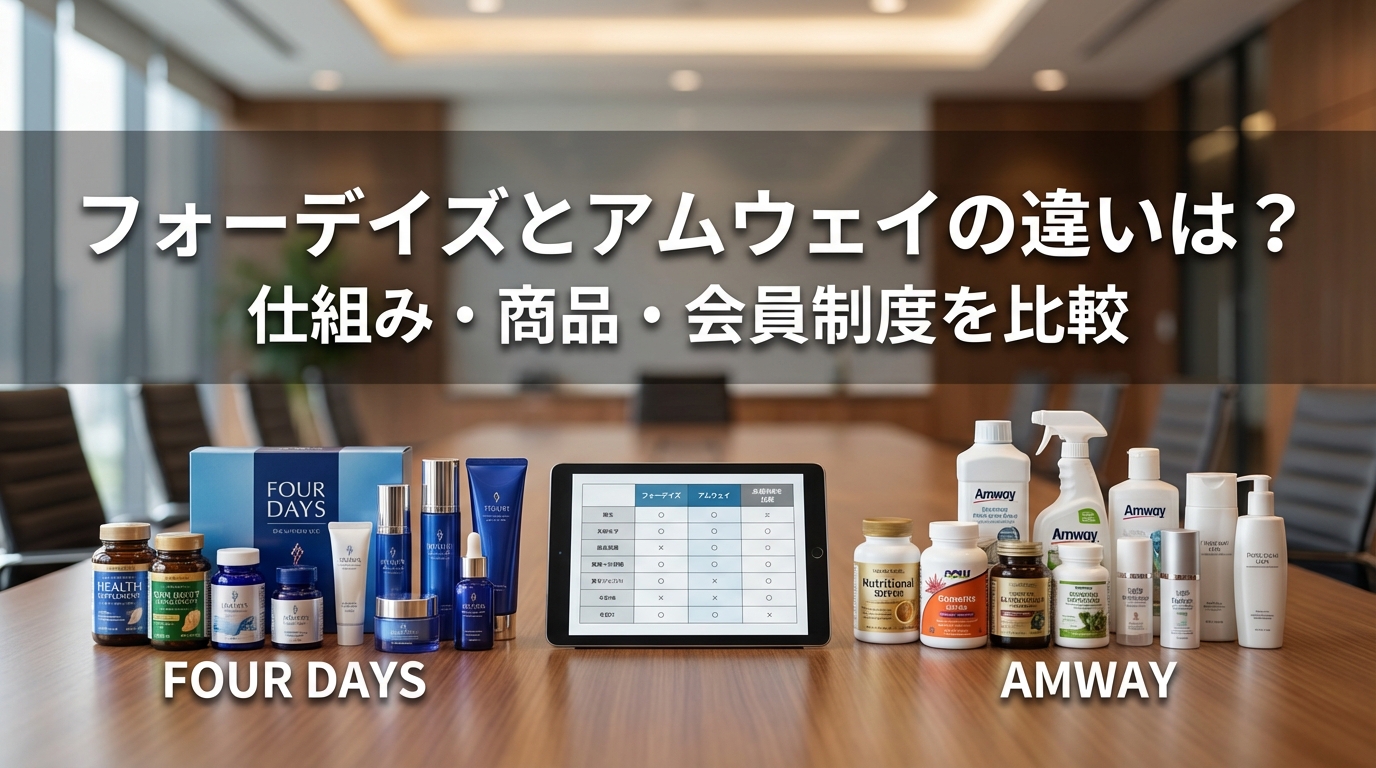 フォーデイズとアムウェイの違いは？仕組み・商品・会員制度を比較