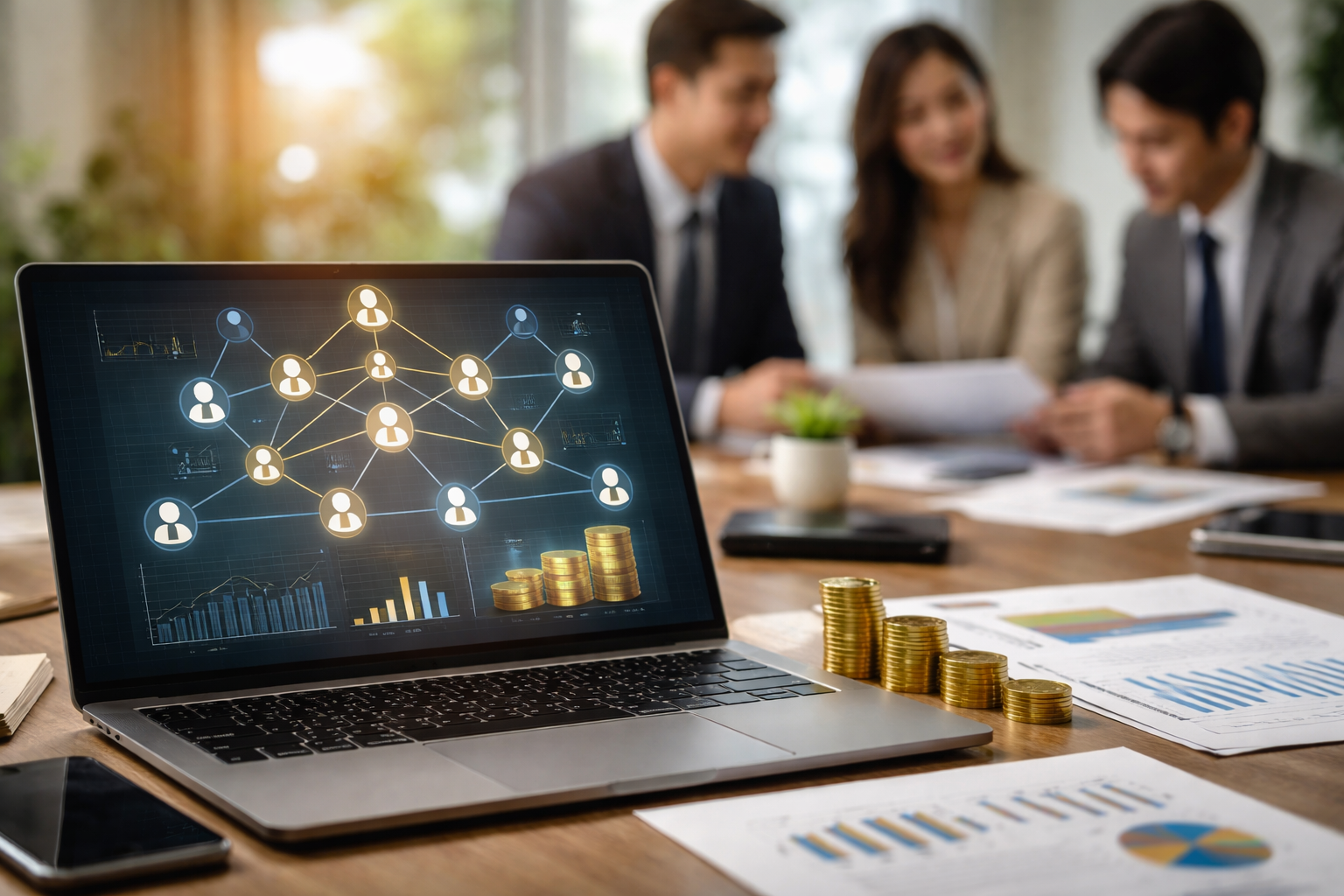 ネットワークビジネスは「直販+組織化」で報酬が多段階になるモデルです