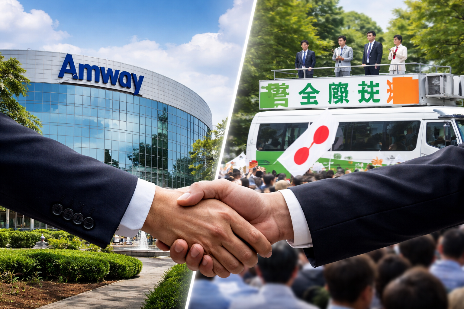 現時点で「参政党とアムウェイの公式連携」は確認されていないとされています