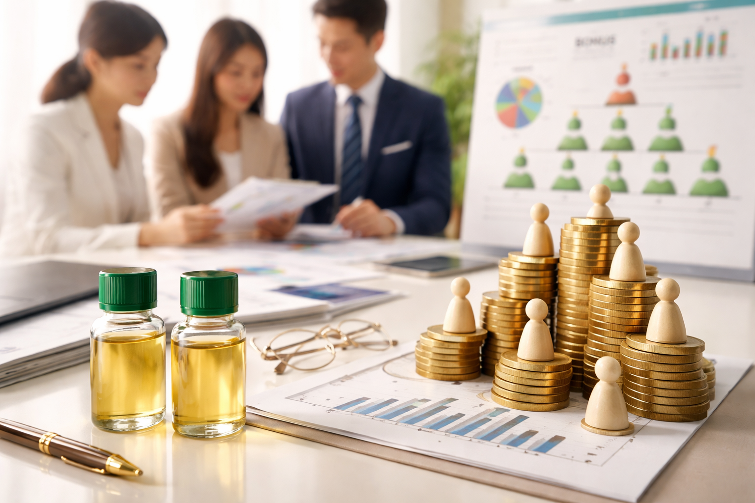 フォーデイズの報酬プランはユニレベル方式で、ラインボーナスが中心です