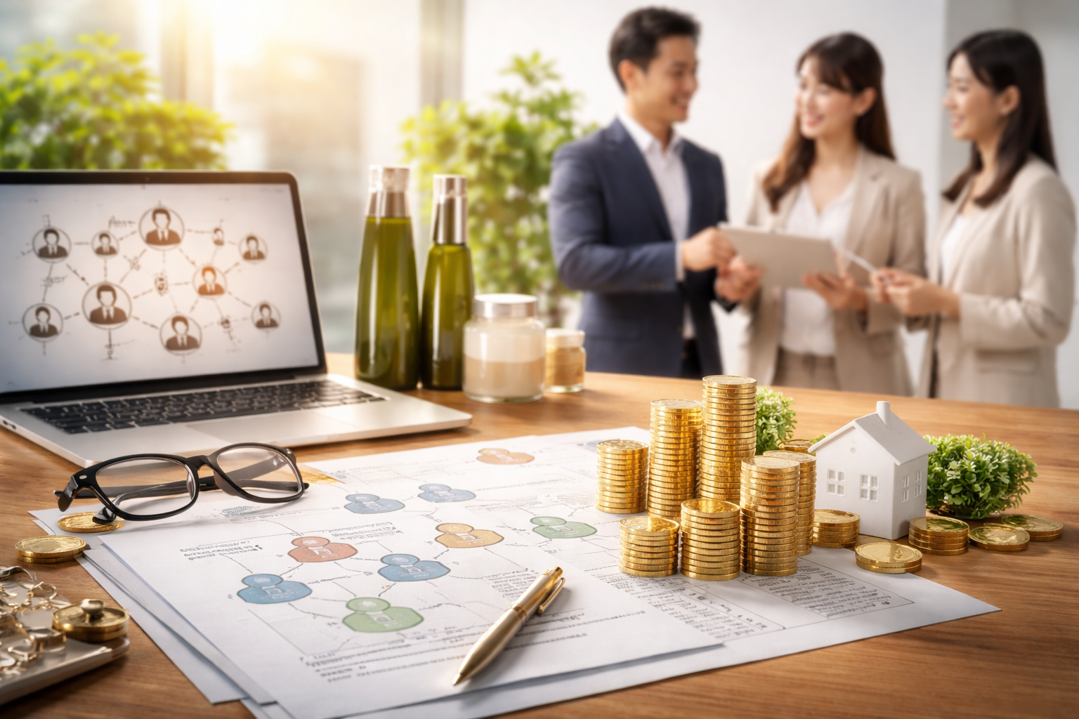 MLMの流れは「使用→紹介→登録・購入→報酬」の循環です